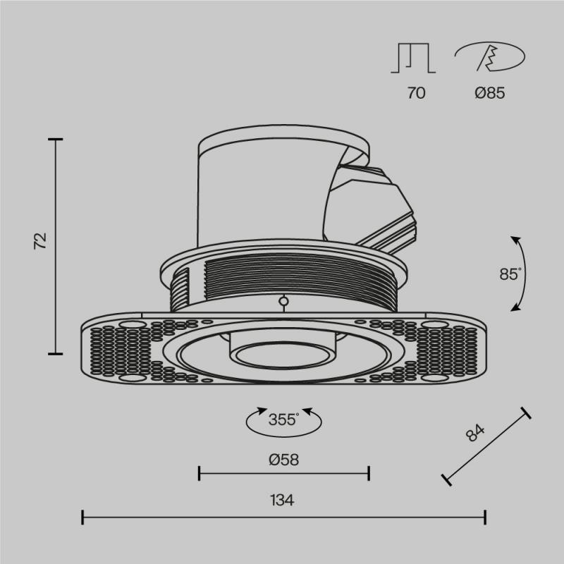 Встраиваемый светильник Maytoni Technical Focus LED mini DL127-8W3K-TRS-B