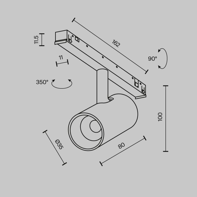 Трековый магнитный светильник Maytoni Technical Focus Led Exility X TR243-4-5WTW-DD2-B