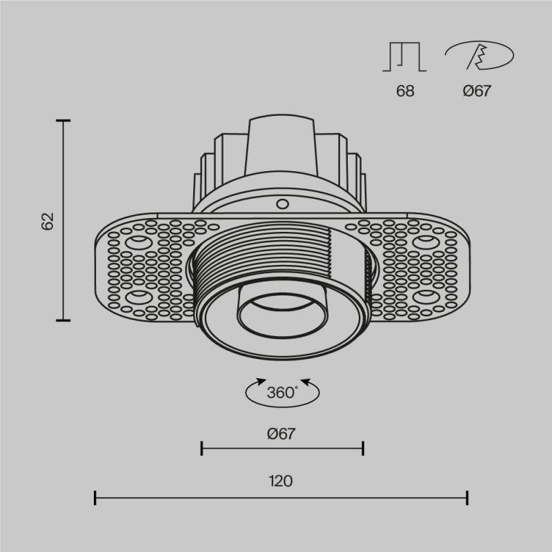 Встраиваемый светильник Maytoni Technical Dip T DL128-10W4K-TRS-B